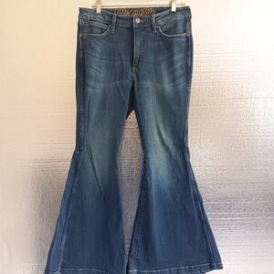 Wrangler Retro High Rise Flare Jeans Women 30x32 *32x32 Blue Bell Bottom Stretch
